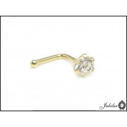 Nose ring, gold with zircon (27299)