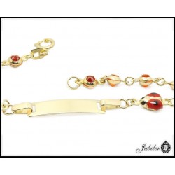 Gold bracelet with ladybug Children (27803)