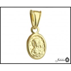 Złoty 14K medalik zawieszka Matka Boska 7 x 9 mm