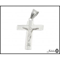 Srebrny p. 925 krzyżyk z Jezusem 20 x 24 mm 8513591826