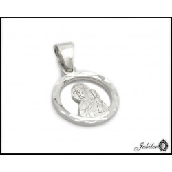 Srebrny p.925 medalik Matka Boska ring śr.13mm 8601036122