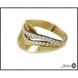 Złoty pierścionek wysadzany cyrkoniami p 333 8363677912