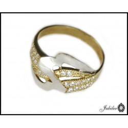 Efektowny złoty pierścionek z cyrkoniami p 333 roz.16 8381900890