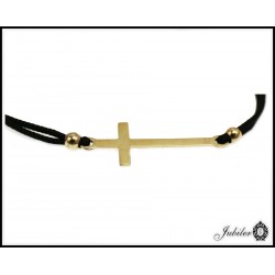 Złota bransoletka sznurkowa krzyżyk krzyż 14 K 8406003994