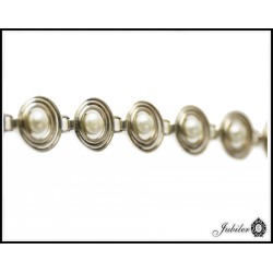 Srebrna bransoletka z perłami 19,3cm 925 8435672173