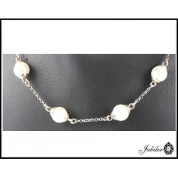 Srebrna bransoletka z perłami 20cm 925 8440809926