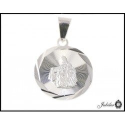 Srebrny medalik serce Matka Boska i Jezus 925 8505364137