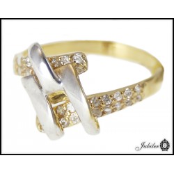 Piękny złoty pierścionek zdobiony cyrkoniami p 333 8545923390