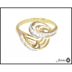 Piękny złoty pierścionek zdobiony cyrkoniami p 333 8581136781