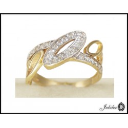 Piękny złoty pierścionek zdobiony cyrkoniami p 333 8581273512