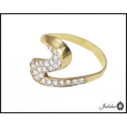 Piękny złoty pierścionek zdobiony cyrkoniami p 333 8613517959