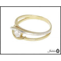  Piękny złoty pierścionek zdobiony cyrkonią p 333 8615780644