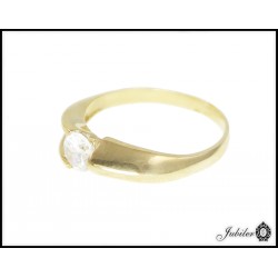  Piękny złoty pierścionek zdobiony cyrkonią p 333 8615883424