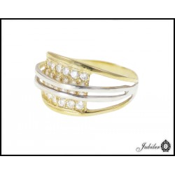 Piękny złoty pierścionek zdobiony cyrkoniami p 333 8652952882