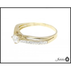 Piękny złoty pierścionek zdobiony cyrkoniami p 333 8653015883
