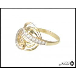 Piękny złoty pierścionek serce z cyrkoniami p 333 8653070299