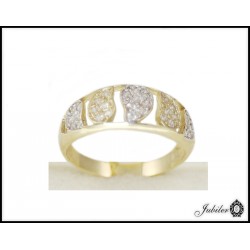 Piękny złoty pierścionek zdobiony cyrkoniami p 333 8664551992