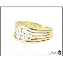 Piękny złoty pierścionek zdobiony cyrkoniami p 333 8748774820