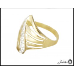 Piękny złoty pierścionek zdobiony cyrkoniami p 333 8749724694