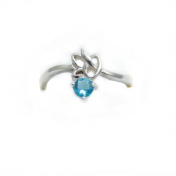 Srebrny pierścionek r 12 p 925 błękitna cyrkonia