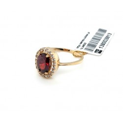 Złoty pierścionek cyrkonia czerwona p 585 14K r.11