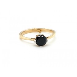 Złoty pierścionek cyrkonia czarna p 585 14K r.13