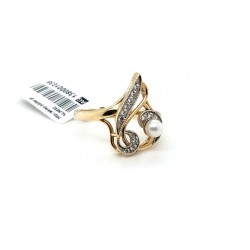 Złoty pierścionek perła ozdobny 585 14K r.19