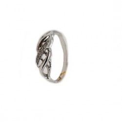 Złoty pierścionek białe złoto 585 cyrkonie