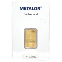 Złota sztabka inwestycyjna czyste złoto 5 gram