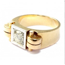 Złoty sygnet pierścień z brylantem projekt p. 585