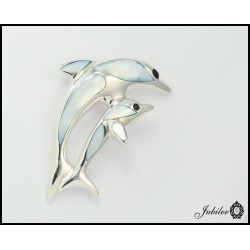 Srebrna zawieszka - delfiny (05975)